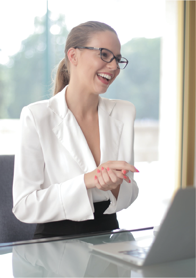 woman laughs 